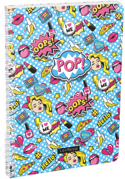 Blok A4 linka Lollipop Pop, špirála bok, 70 listov