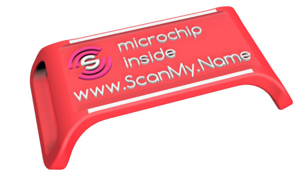 Výpredaj - ScanMy.Name múdra psia známka s čipom - Červená