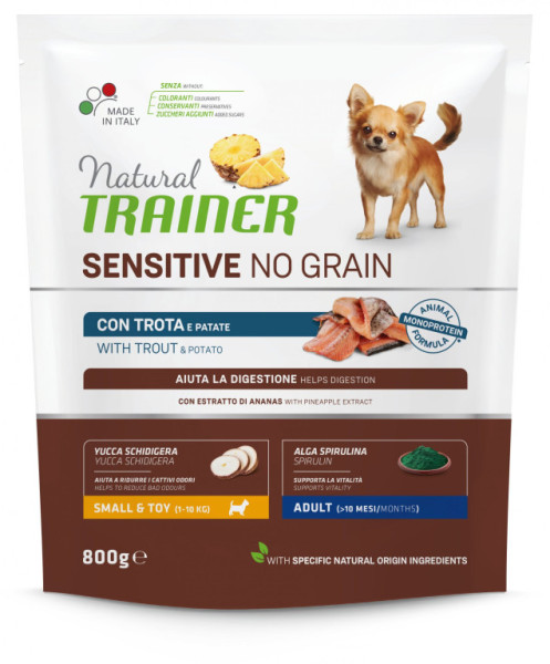 Trainer Natural Sensitive pes NO GRAIN MINI pstruh 800g