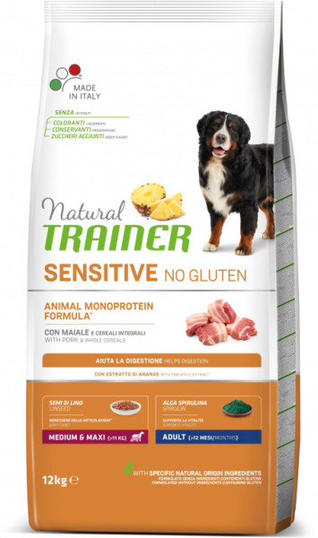 Trainer Natural Sensitive No glutén Adult Medium/Maxi bravčové 12kg