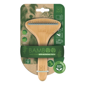 M-Pets Bamboo hrebeň na dlhú srsť 16 zubov