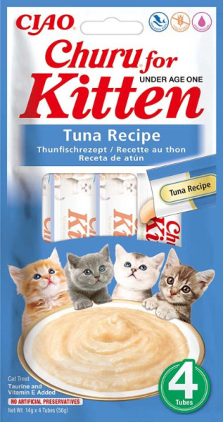 Churu Kitten mäsové pyré - tuniak 4x14g