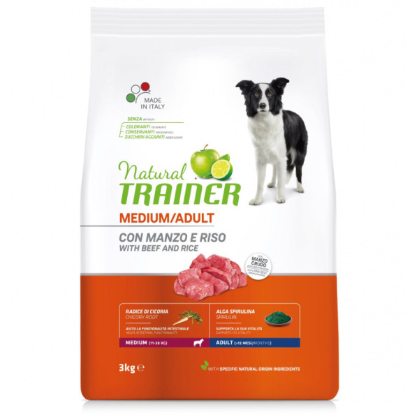 TRAINER Natural Medium Adult hovädzie a ryže 3kg
