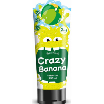 Sweet Candy Vegan 2v1 pre deti šampón a sprchový gél Crazy Banana, 250ml