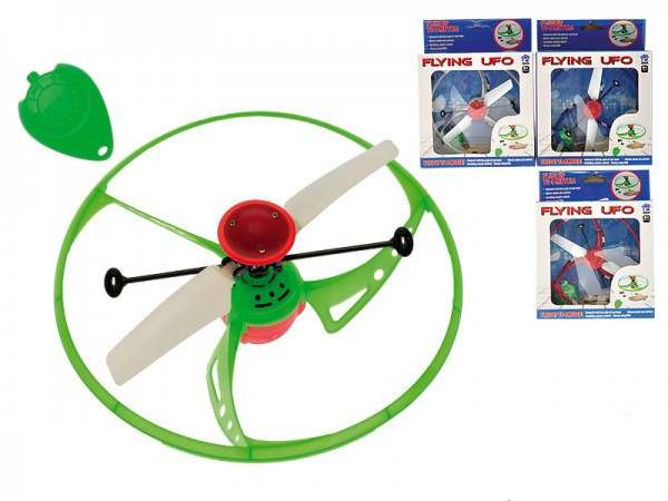 Lietajúci UFO 15cm so senzorom ovládačom a USB nabíjacím káblom asst 4 farby v krabičke