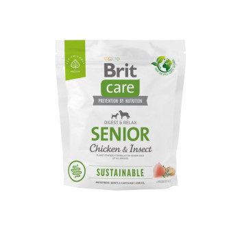Brit Care Dog Sustainable Senior - kuracie a insecty, 1kg