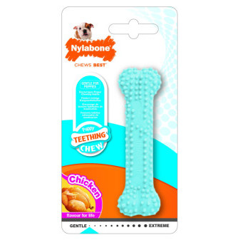 Nylabone hračka Puppy kosť príchuť kurča modrá XS
