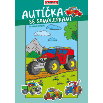 Omaľovánka - A4 - so samolepkami - Autíčka