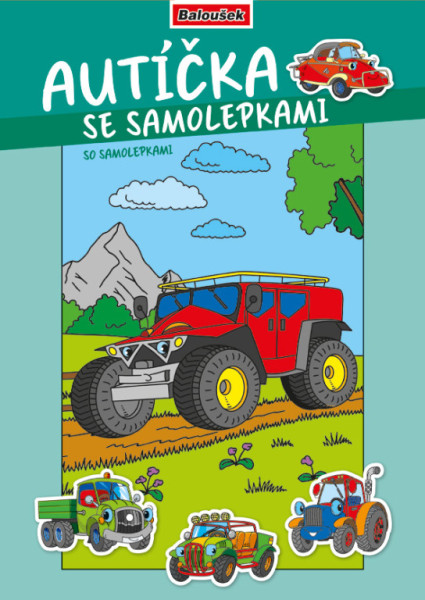 Omaľovánka - A4 - so samolepkami - Autíčka