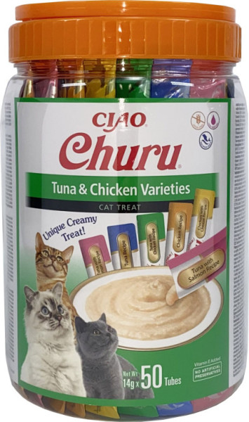 Churu cat mäsové pyré mix - tuniak, kura 700g
