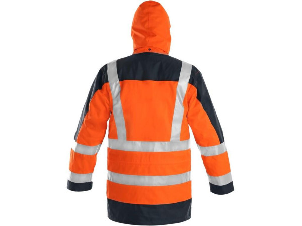 Bunda CXS LONDON, výstražná, 5 V 1, pánska, oranžovo-modrá, veľ. 3XL