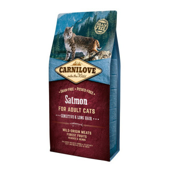 Carnilove Cat Grain Free Salmon Adult Sensitive&Long Hair 6kg