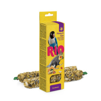 RIO tyčinky pro střední papoušky s medem a oříšky 2x75g