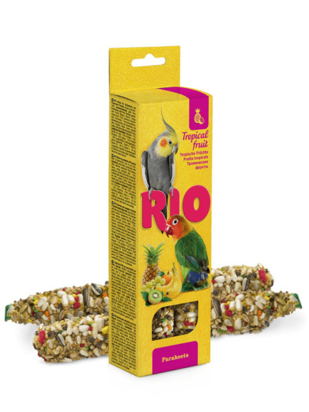 RIO tyčinky pre stredné papagáje s tropickým ovocím, 2x75g