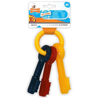 Nylabone hračka Puppy kľúče príchuť slanina M