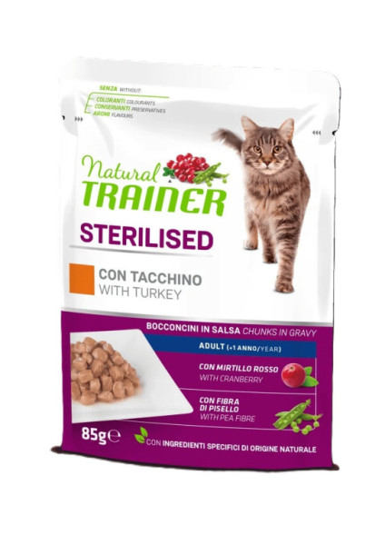 Vrecko Trainer Natural CAT SP. STER. morčacie 85g