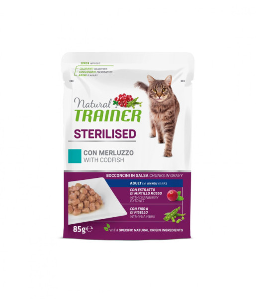 Vrecko Trainer Natural CAT SP. STER. treska 85g