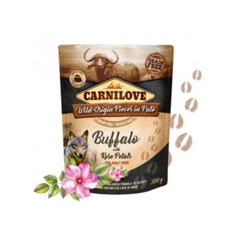 Kapsička Carnilove Dog Paté Buffalo with Rose Petals 300g