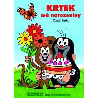 Omaľovánka A4 Krtko má narodeniny