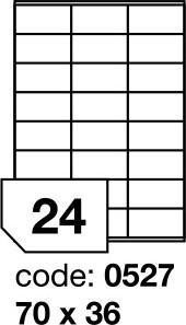 Etiketa 70x36mm/100ks A4 biela, Labels