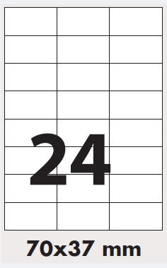 Etiketa 70x37mm/100ks, A4 biela, Labels 1/24