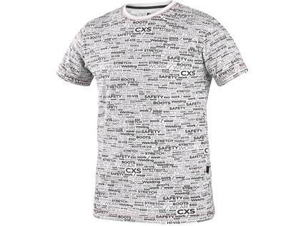 Tričko CXS DARREN, krátky rukáv, potlač CXS logo, biele, veľ. M