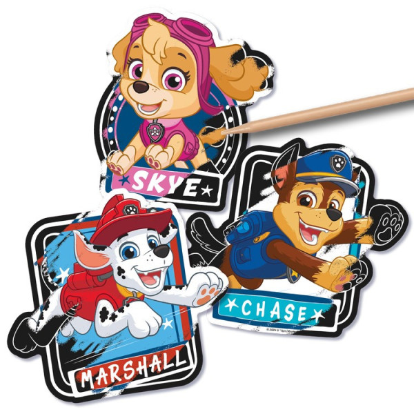 Kreatívny set vyškrabávacej samolepky Paw Patrol 5 kusov + pero