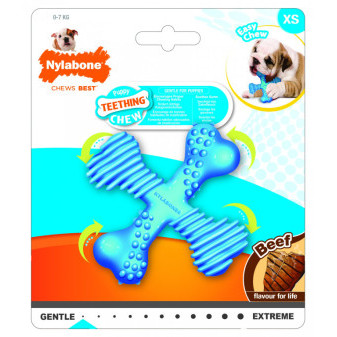 Nylabone hračka Puppy kosť X príchuť hovädzie S
