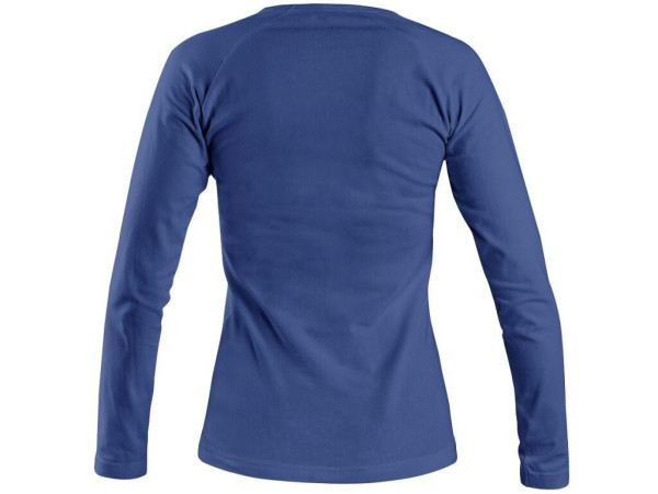 Tričko CXS MARY, dámske, výstrih do V, dlhý rukáv, stredne modrá, vel. XL