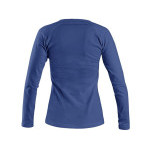 Tričko CXS MARY, dámske, výstrih do V, dlhý rukáv, stredne modrá, vel. 2XL