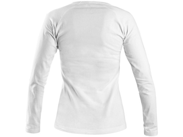 Tričko CXS MARY, dámske, výstrih do V, dlhý rukáv, biela, vel. XL
