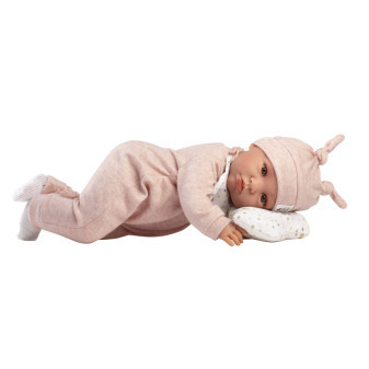 Llorens 74508 NEW BORN - realistická bábika bábätko so zvukmi a látkovým telom - 45 cm