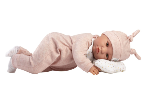 Llorens 74508 NEW BORN - realistická bábika bábätko so zvukmi a látkovým telom - 45 cm