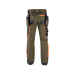 Nohavice CXS NAOS pánske, khaki-olivová, HV oranžové doplnky, vel. 54
