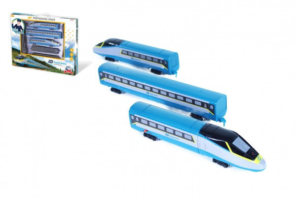 Vlak/SC Pendolino České dráhy s koľajami plast na batérie so zvukom so svetlom v krabici 55x43x5