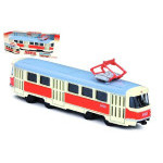 Električka Tatra T3 česká kovová 16cm retro na spätný chod v krabičke 20x8x6cm CZ design