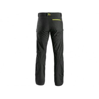 Nohavice CXS AKRON, pánske, softshell, čierne s HV žlto/oranžovými doplnkami
