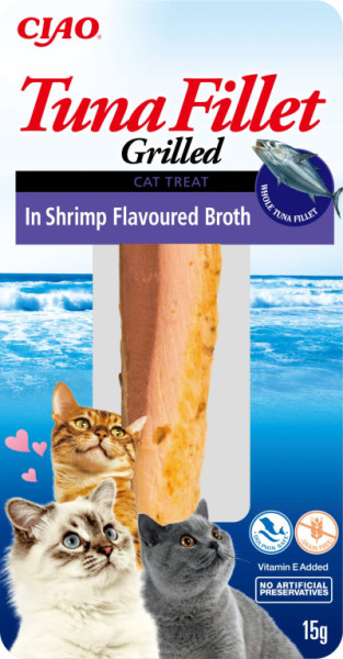 Inaba tuniakový filet pre mačky - krevety 15g