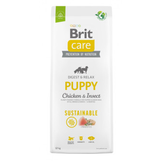 Brit Care Dog Sustainable Puppy - kuracie a insecty, 12kg