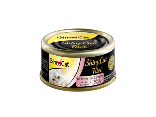 Konzerva SHINY CAT Chicken Fillet s krevetou v kuracom vývare 70 g