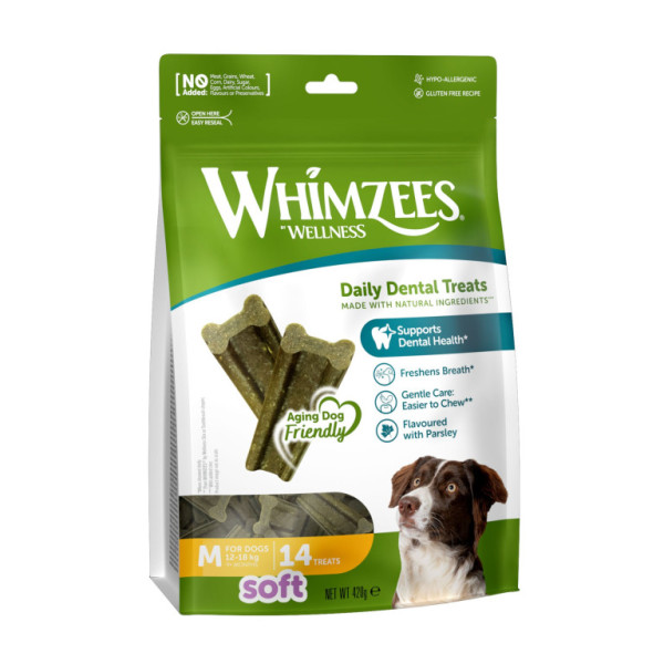 WHIMZEES Soft dentálna maškrta pre psy M (12-18kg) 14ks