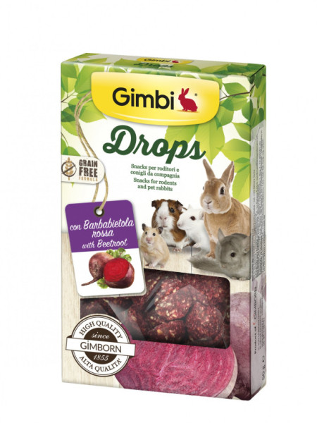 Gimborn I DROPS pre hlodavce s cervenou repou 50g