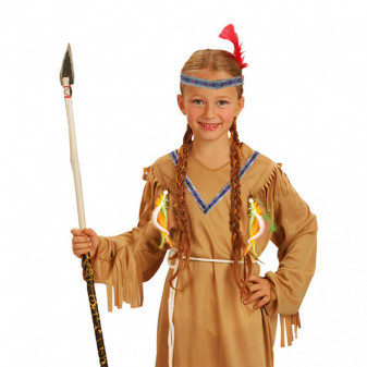 Detský kostým indiánka s čelenkou a perím (S)