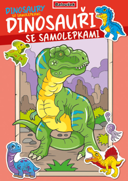 Omaľovánka - A4 - so samolepkami - Dinosaury