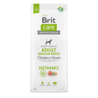 Brit Care Dog Sustainable Adult Medium Breed - kuracie a insecty, 12kg