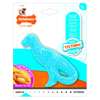 Nylabone hračka Puppy Dino príchuť kurča S