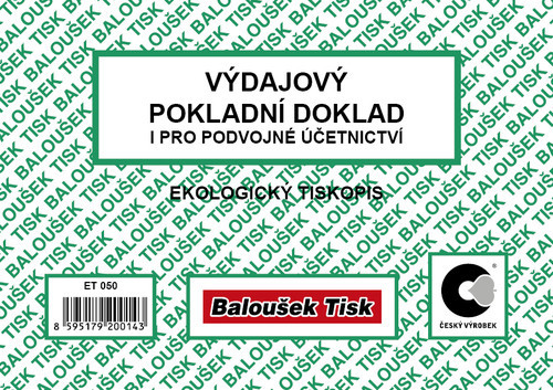 BA ET050 Výdajový pokl.dokl. aj pre pod.účet. A6