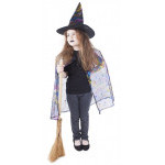 Detský plášť s pavučinou čarodejnice s klobúkom