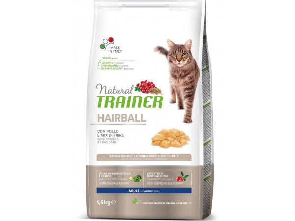 TRAINER Natural Cat HAIRBALL kuracie 1,5kg