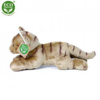 Plyšová mačka ležiaca hnedá 18 cm ECO-FRIENDLY